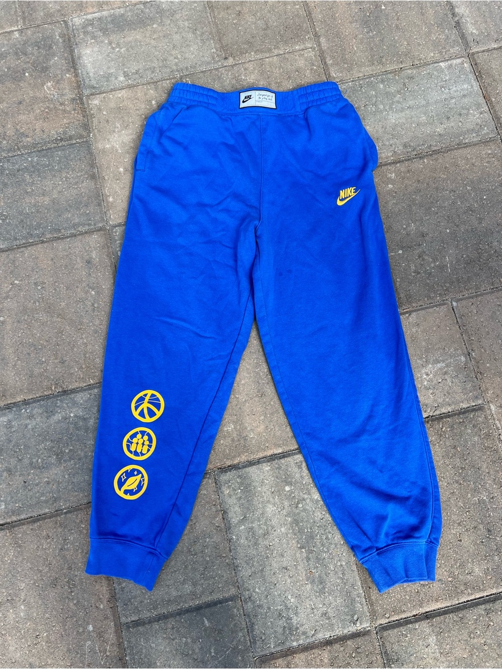Nike Culture of Basketball Fleece Joggers Blue Graphic Sweatpants Kids Large L+